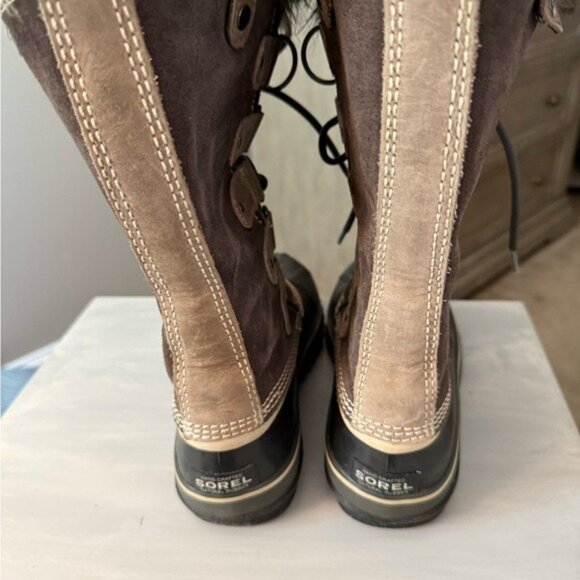 Sorel Women's Boots Joan of Arctic Waterproof Size 8 Dark Stone Faux Fur - Picture 5 of 10
